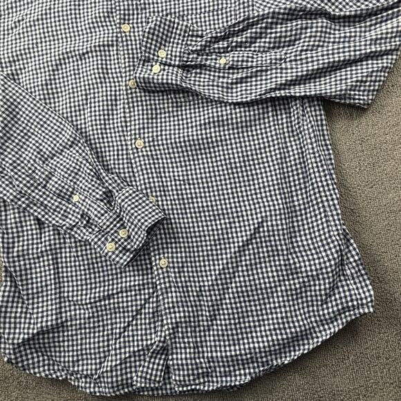 Uniqlo Shirt Adult Medium Check Button Up Linen Long Sleeve Casual Men's - Picture 4 of 13